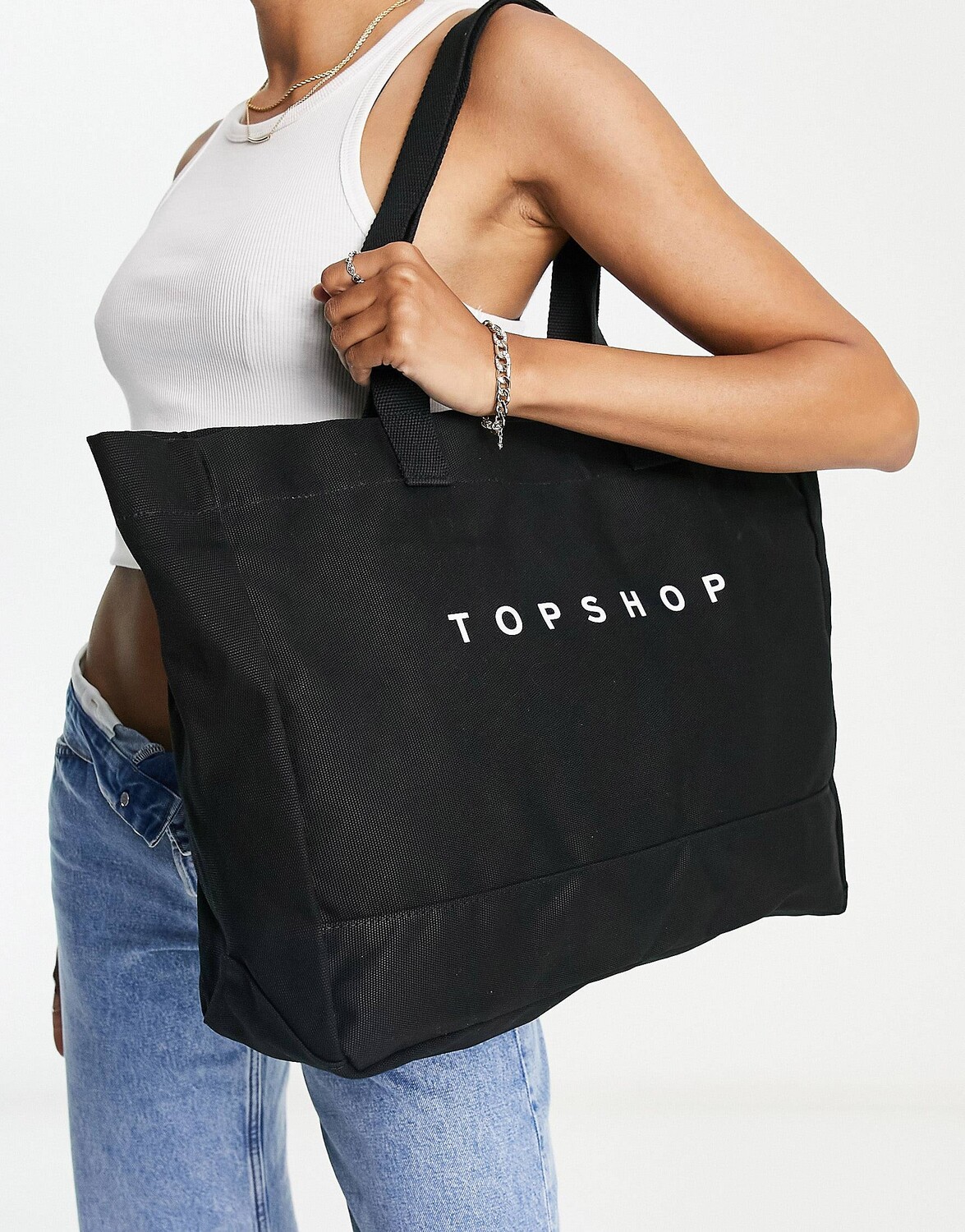 

Черная большая сумка Topshop