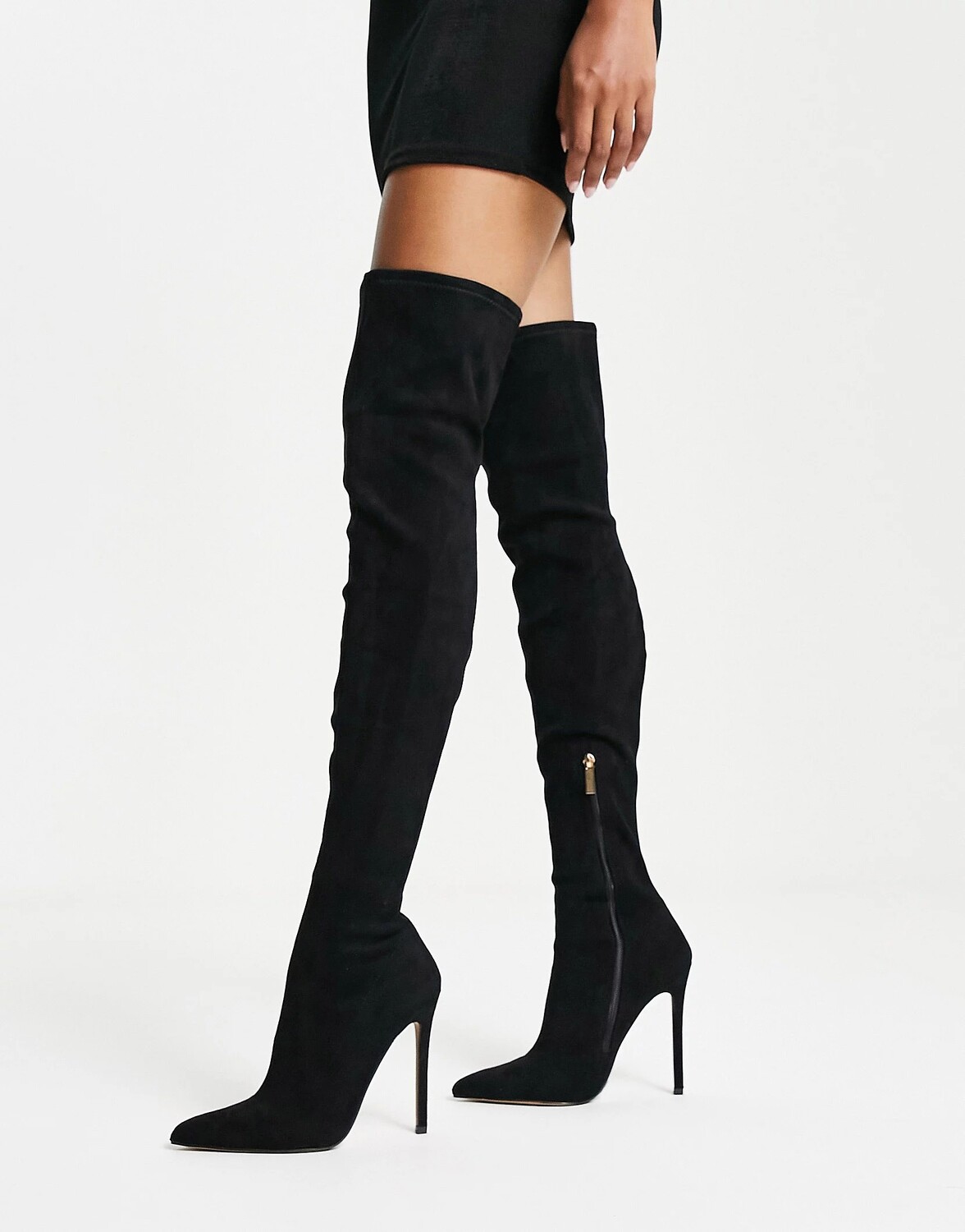 Сапоги Asos Design Koko Heeled Over The Knee, черный