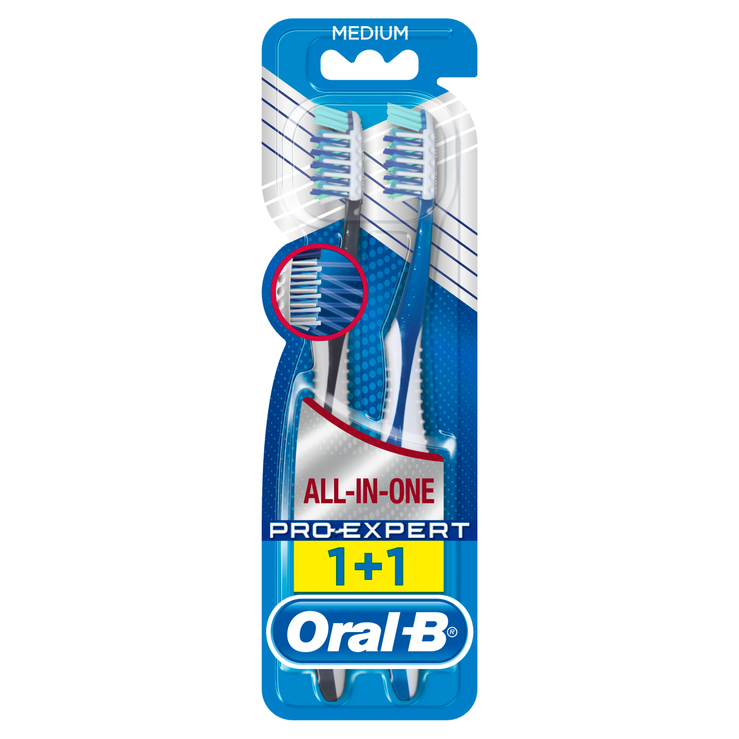 Oral-B Pro Expert Cross Action All-In-One средняя зубная щетка, 2 шт/1 упаковка - фото