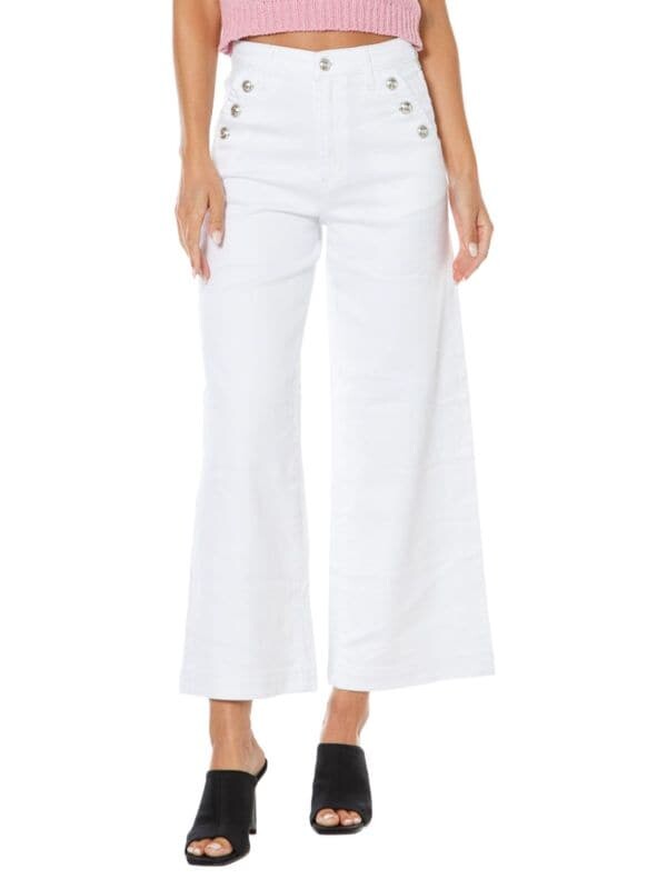 

Ультраширокие укороченные джинсы Juicy Couture Coastal, белый