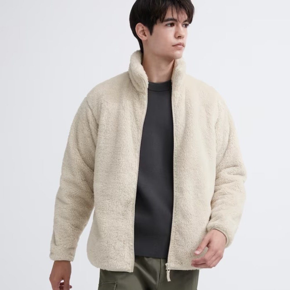 Толстовка Uniqlo Unisex Fluffy Fleece, молочный куртка uniqlo fluffy fleece zipped коричневый