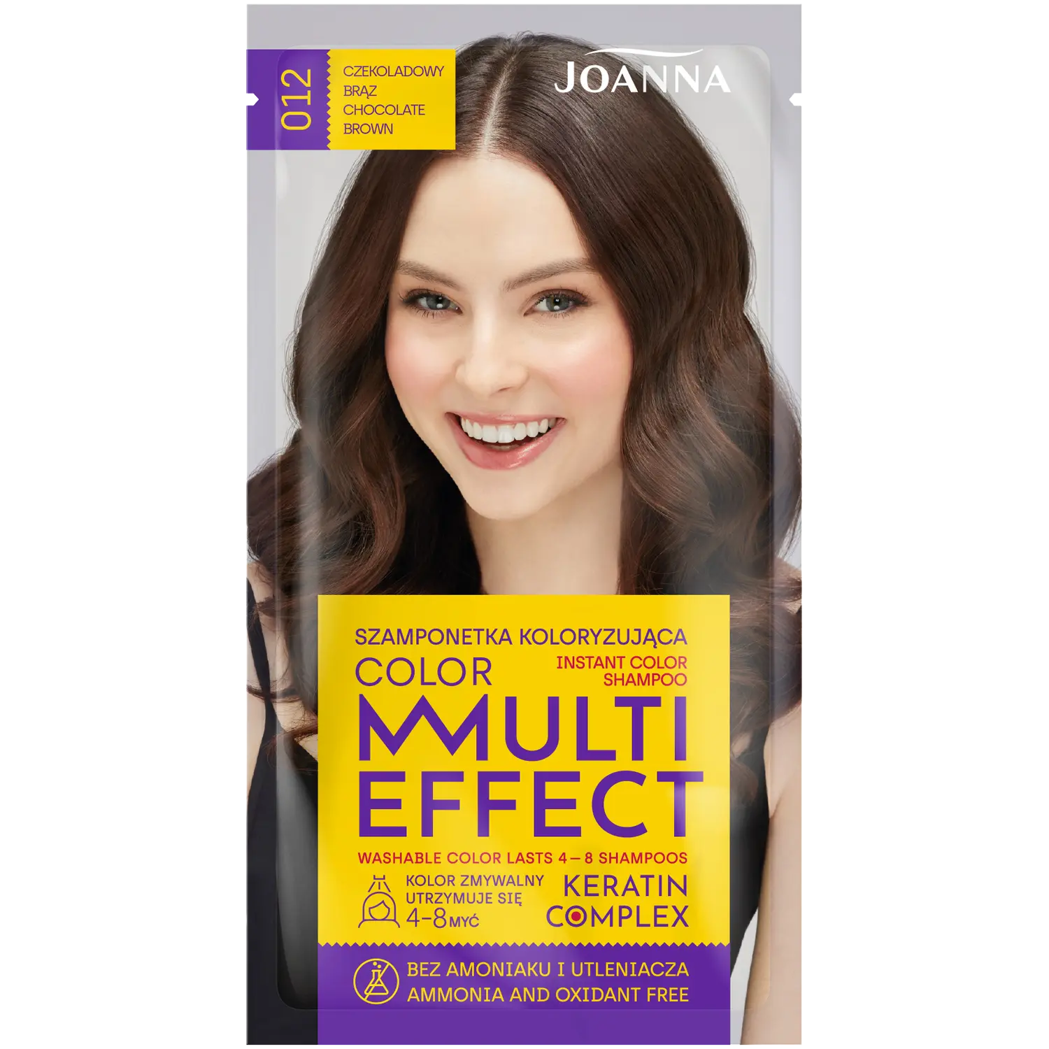 

Joanna Multi Effect оттеночный шампунь 012 шоколадно-коричневый, 35 г