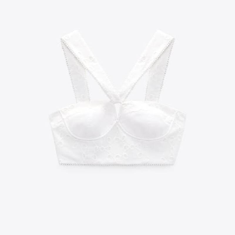 

Бюстье с вышивкой Zara, белый