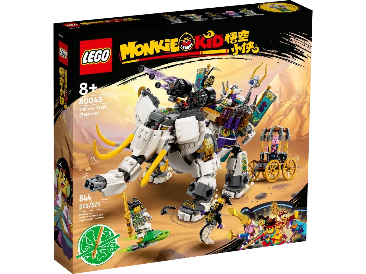 Конструктор Lego Monkie Kid Yellow Tusk Elephant 80043, 844 детали