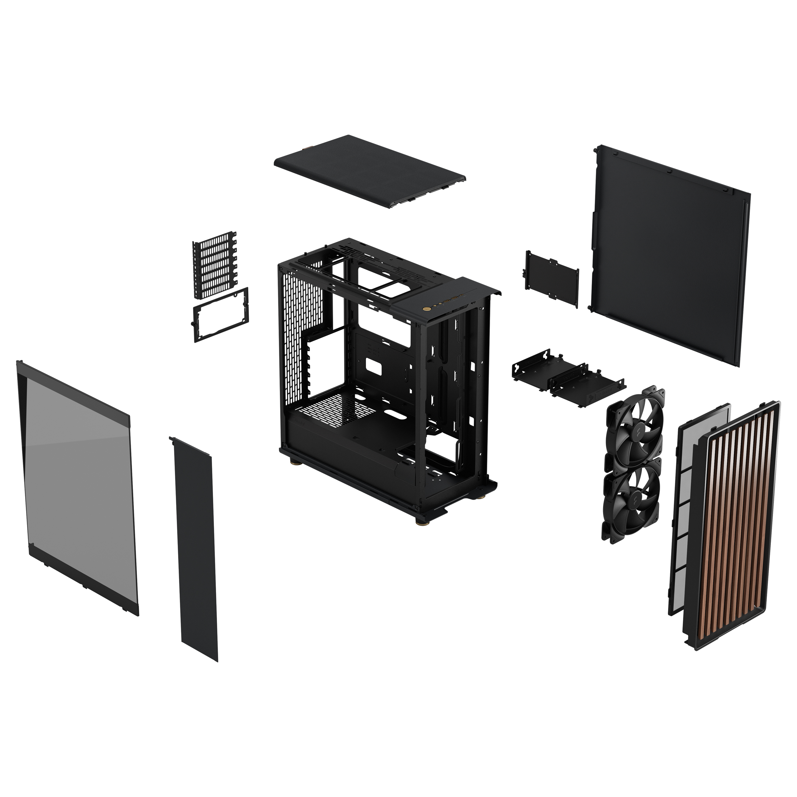 Корпус Fractal Design North TG Dark, Mid Tower, FD-C-NOR1C-02,  угольно-черный – купить из-за границы через сервис «CDEK.Shopping»