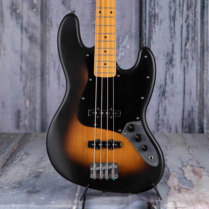 

Squier 40th Anniversary Vintage Edition Jazz Bass, Satin Wide 2-Color Sunburst Squier 40th Anniversary Edition Jazz Bass,