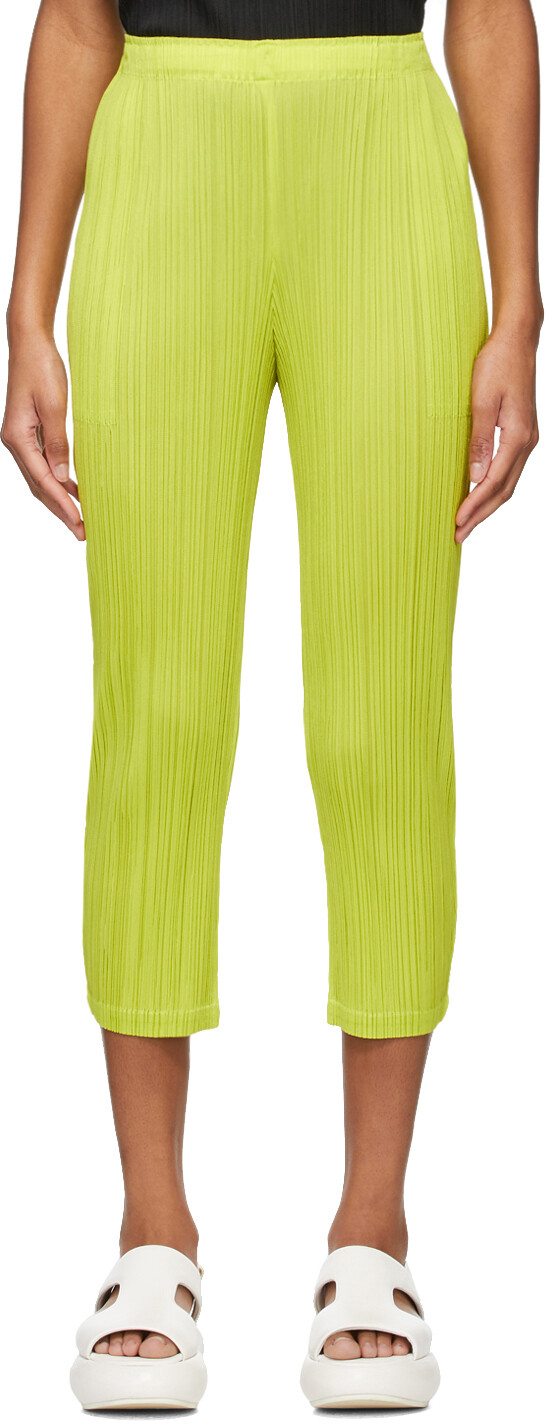 

Зеленые февральские брюки Monthly Colors Pleats Please Issey Miyake