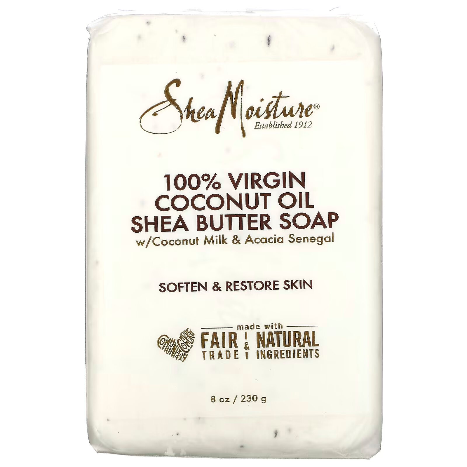 SheaMoisture, мыло из 100% кокосового масла первого отжима и масла ши, 230 г (8 унций) - фото