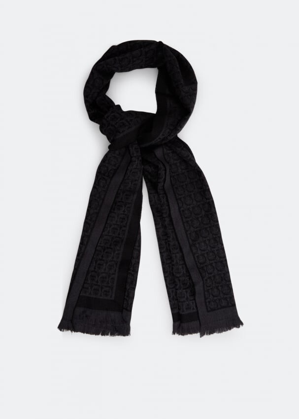 

Шарф FERRAGAMO Gancini scarf, черный