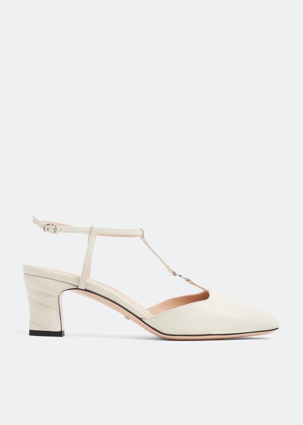 

Туфли GUCCI Petite GG slingback pumps, белый