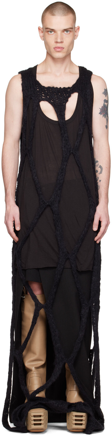 

Черная сетчатая майка Rick Owens, Черный