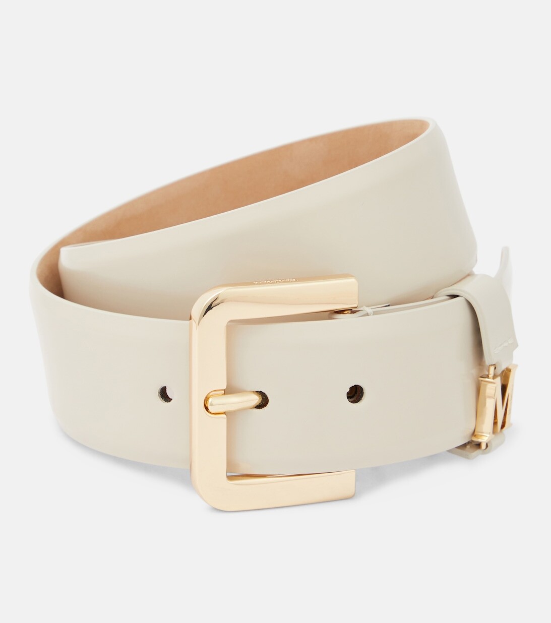 

Ремень из блестящей кожи Max Mara, белый