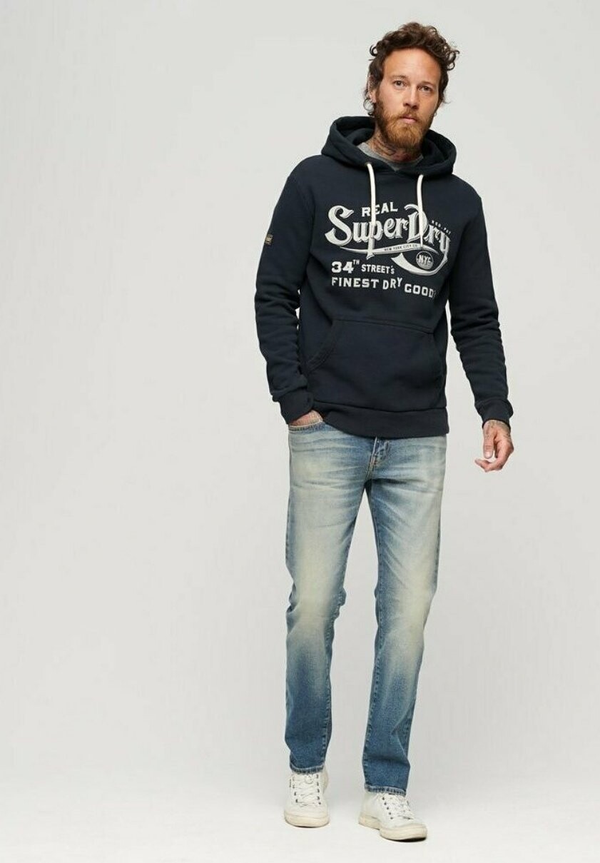 

Худи Superdry 34Th Street Script, темно-синий eclipse, Черный