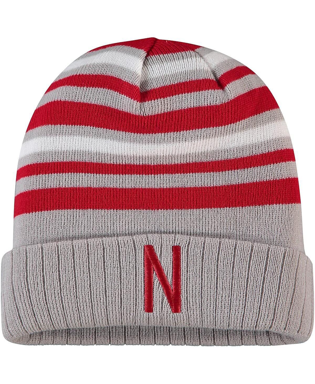 

Мужская серо-алая вязаная шапка Nebraska Huskers с манжетами на весь день Top of the World