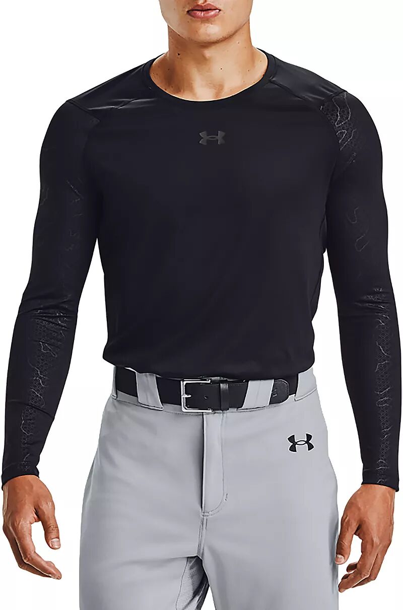 Мужская бейсбольная рубашка с длинным рукавом Under Armour ColdGear, черный