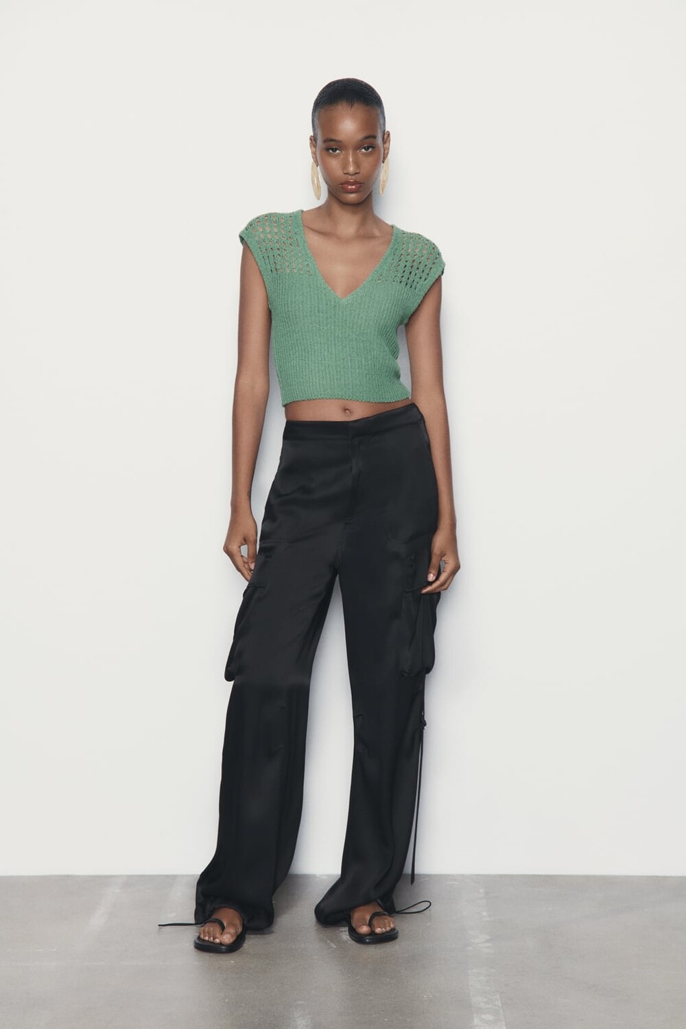 

Топ из шениль ZARA, зеленый