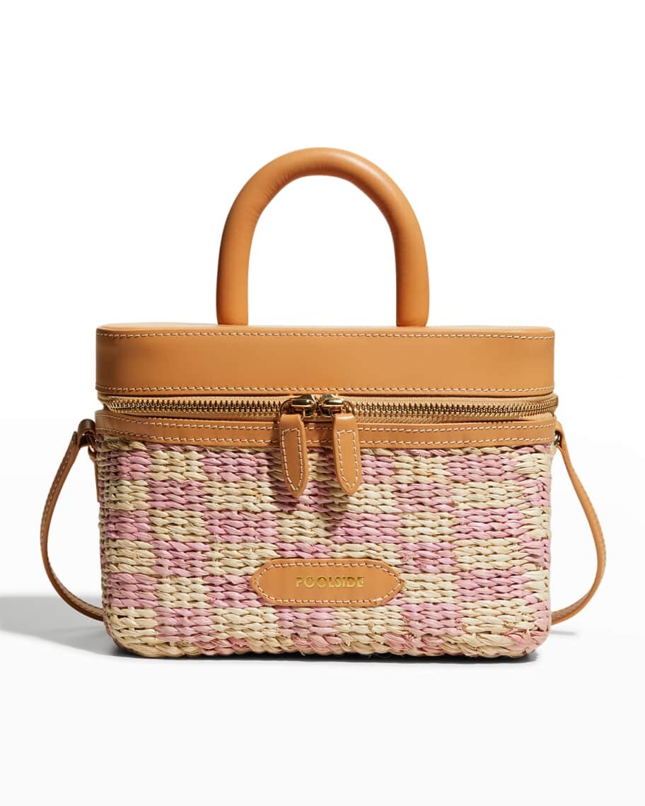 

Сумка Tropical Check Trunk из рафии с ручкой сверху POOLSIDE