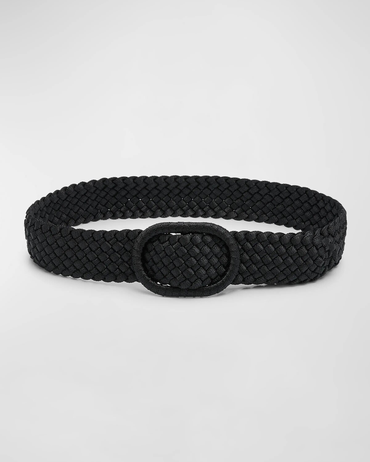 

Широкий плетеный ремень из нейлона и кожи Toteme, цвет Black