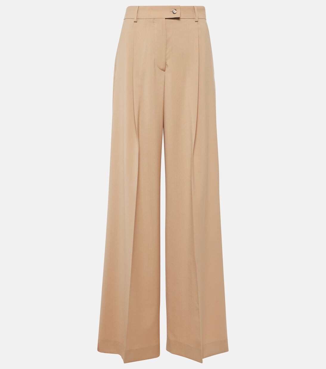 

Шерстяные широкие брюки Sportmax, бежевый
