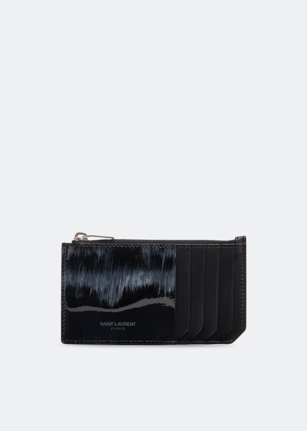 

Картхолдер SAINT LAURENT Fragments zipped card case, черный