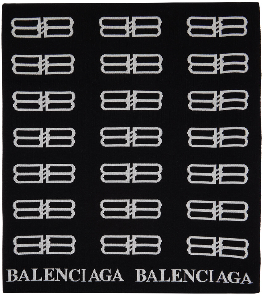 

Черный шарф-одеяло BB Icon Balenciaga