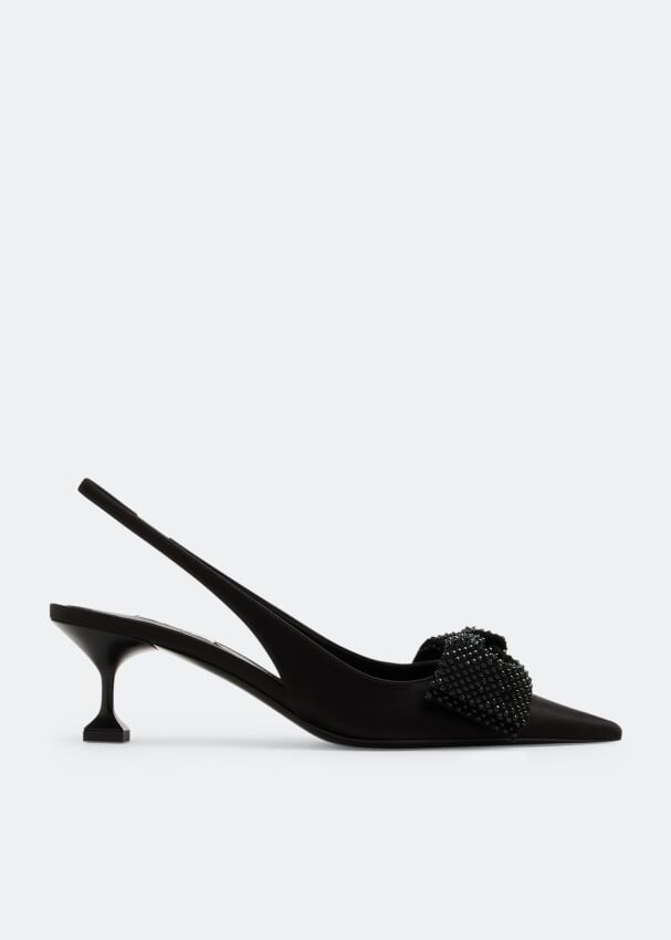 

Туфли MIU MIU Satin bow pumps, черный