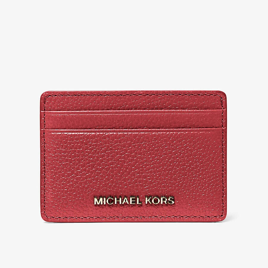 

Визитница Michael Michael Kors Pebbled Leather, темно-красный