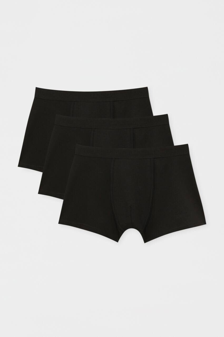 

3 комплекта черных боксеров Pull&Bear, черный