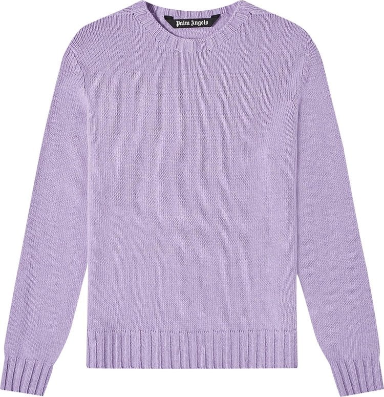 Свитер Palm Angels Curved Logo Sweater 'Lilac/Black', фиолетовый - фото