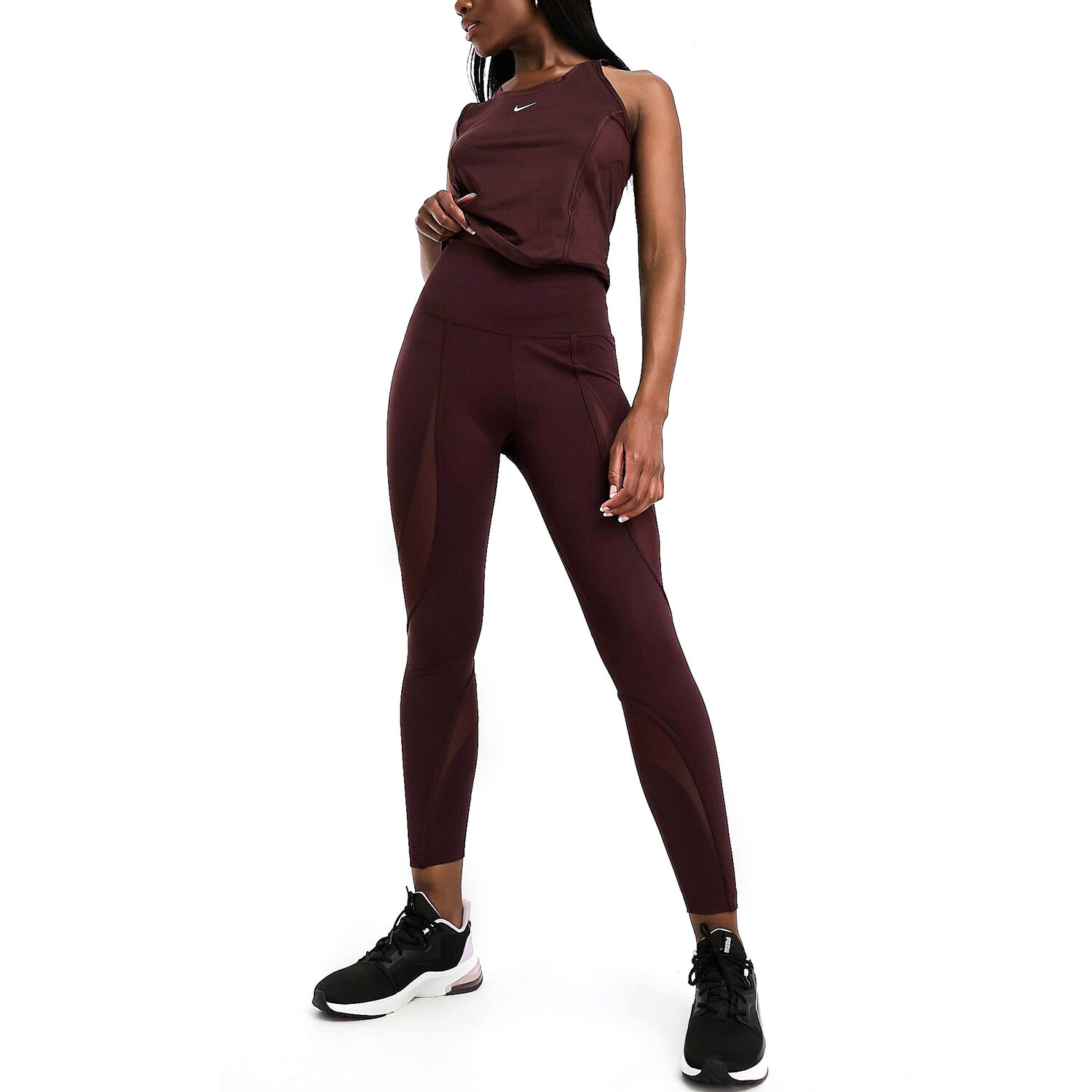 

Тайтсы Nike Training One Novelty Dri-Fit 7/8, бордовый