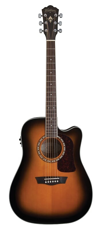 

Акустическая гитара Washburn - Tobacco Burst Heritage 10 Series Dreadnought Cutaway Acoustic Electric! D10SCE