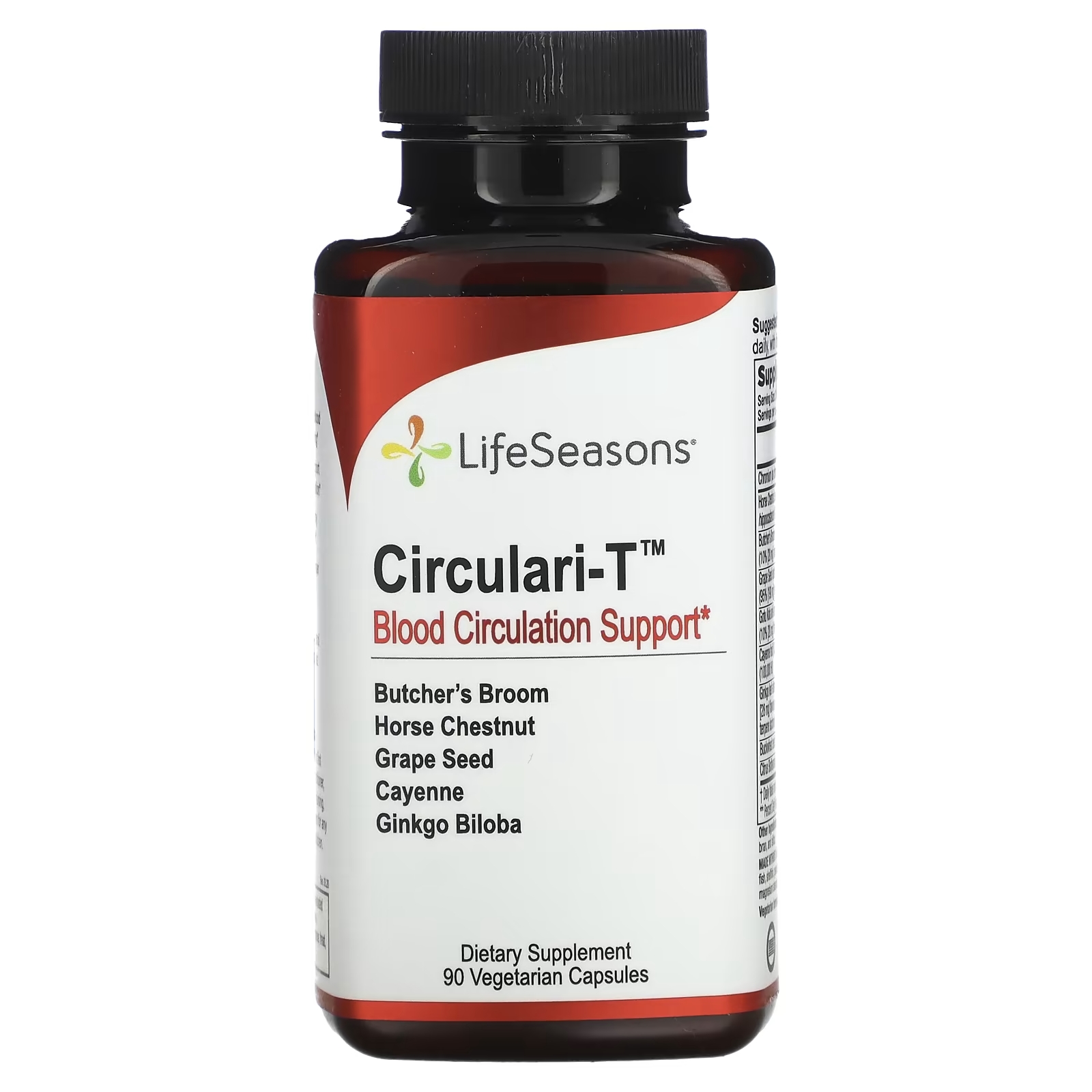 LifeSeasons Circulari-T поддержка здорового кровообращения, 90 вегетарианских капсул lifeseasons immuni t 90 вегетарианских капсул