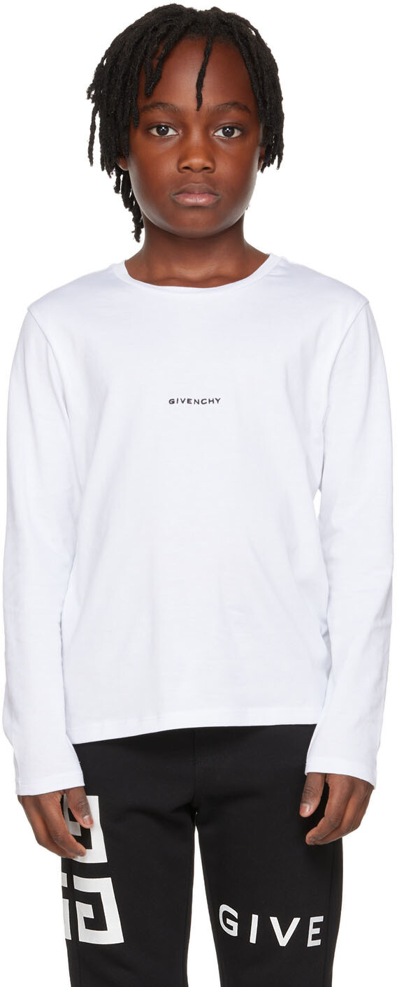 

Детская белая футболка с длинным рукавом Chito Edition 4G Givenchy