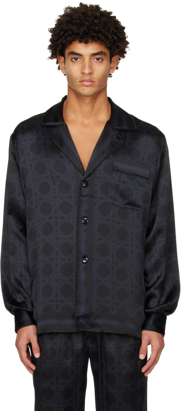 

Черная пижамная рубашка Le Monogramme Casablanca