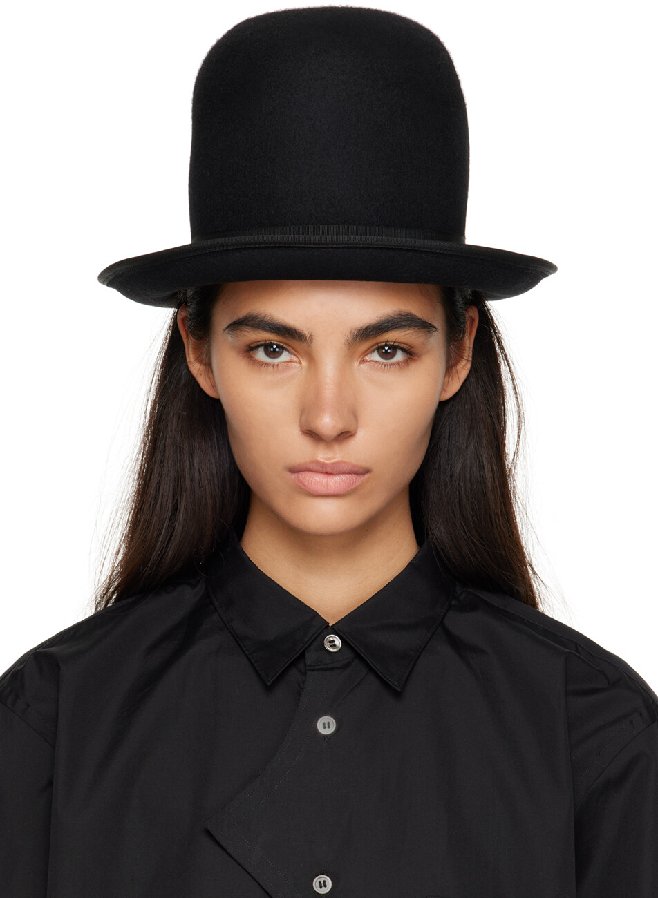 

Черная структурированная шляпа Fedora Comme des Garçons Homme Plus