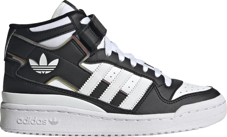 

Кроссовки Adidas Forum Mid J 'Black White Iridescent', черный