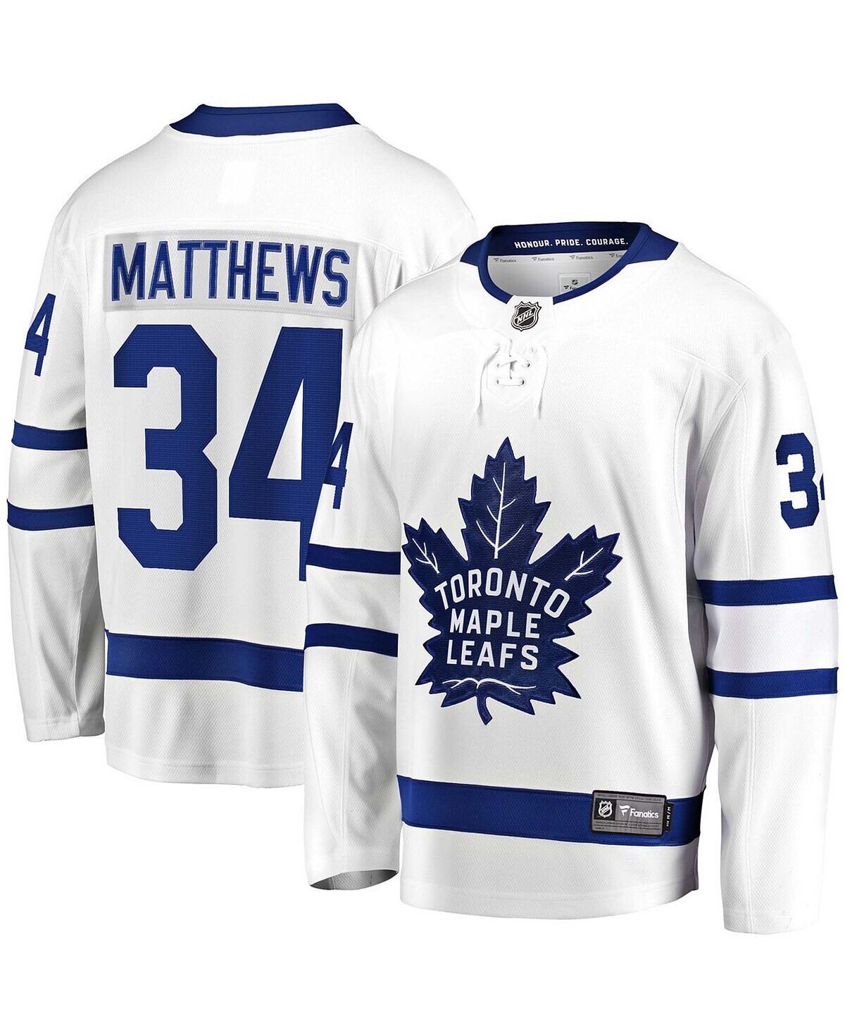 

Мужская футболка auston matthews white toronto maple leafs away premier breakaway player Fanatics, белый