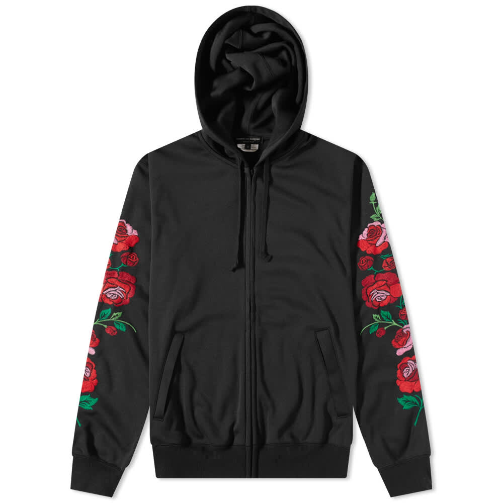 

Толстовка Comme Des Garçons Homme Plus Roses Embroidery Zip Hoody, Черный