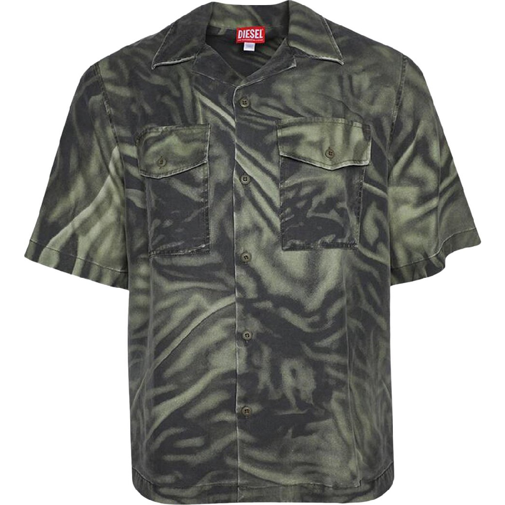 цена Рубашка Diesel S-Sam-Zebra, темно-зеленый