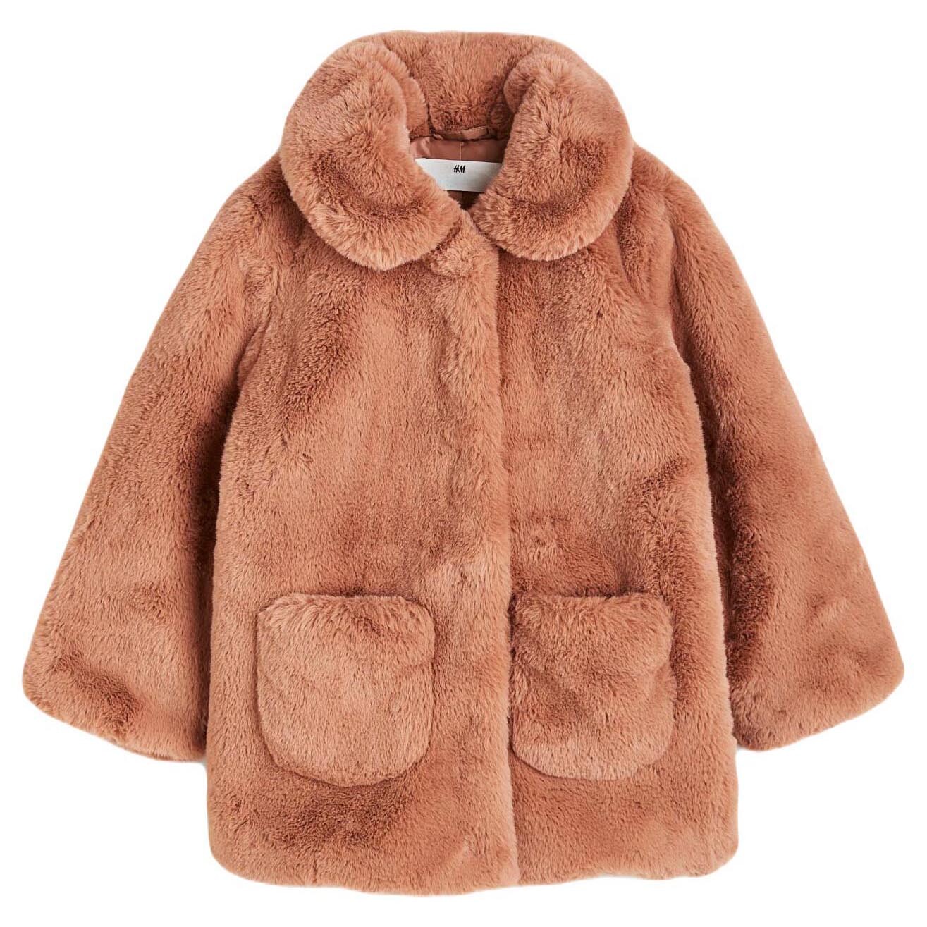 

Куртка H&M Collared Teddy Bear, темно-бежевый