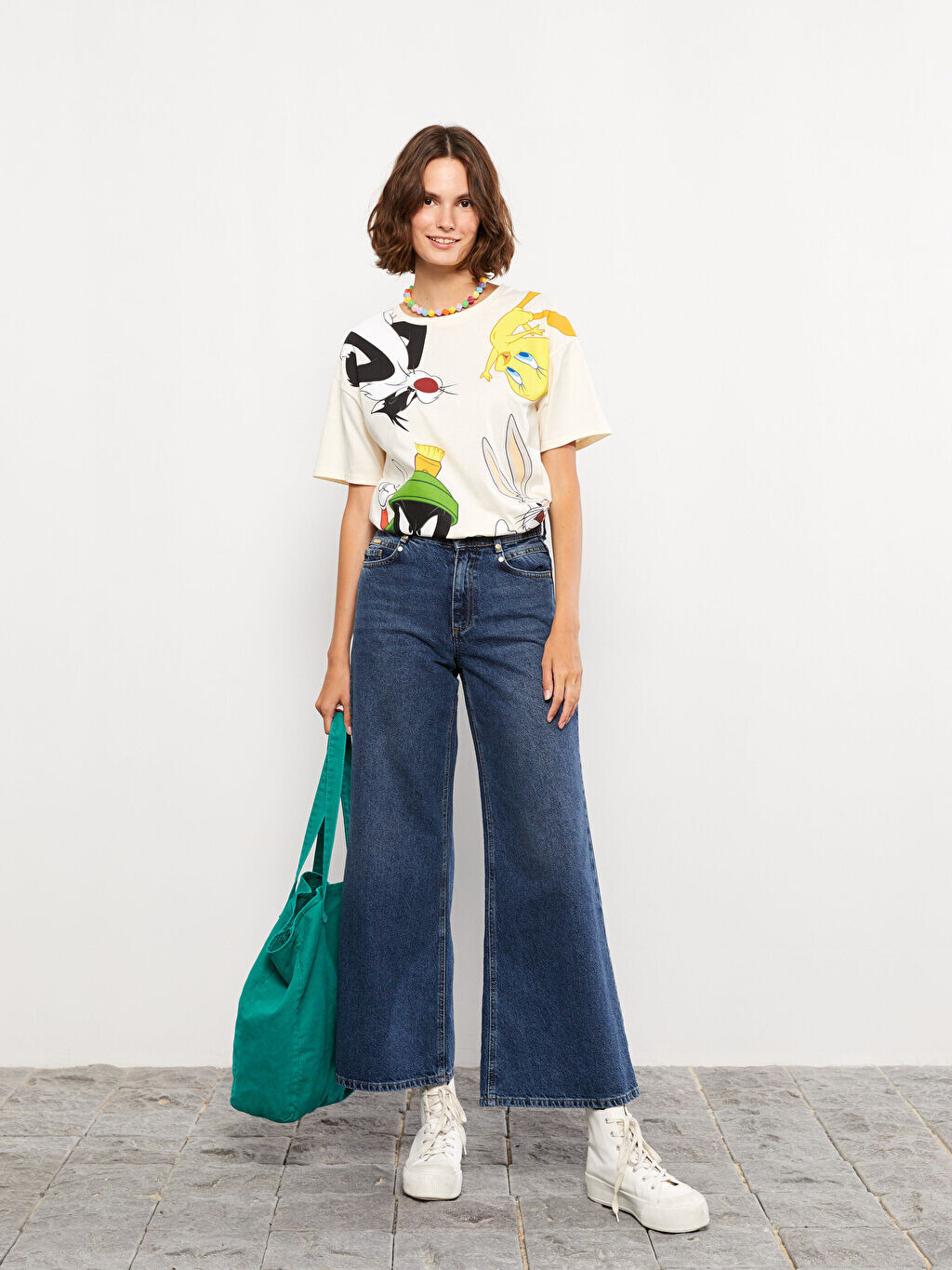 

Женские широкие прямые джинсы с высокой талией LCW Jeans