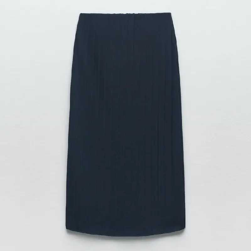 

Юбка Zara Pleated Pencil, темно-синий