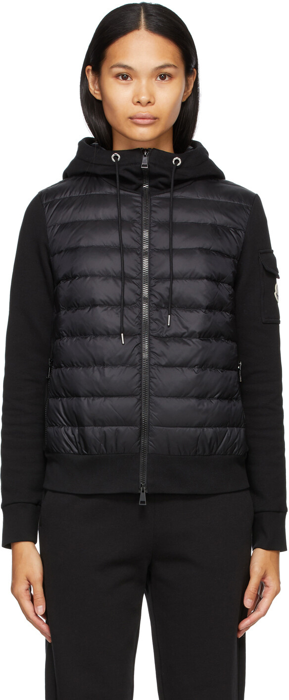 

Черный пуховик-кардиган из трикотажа Moncler