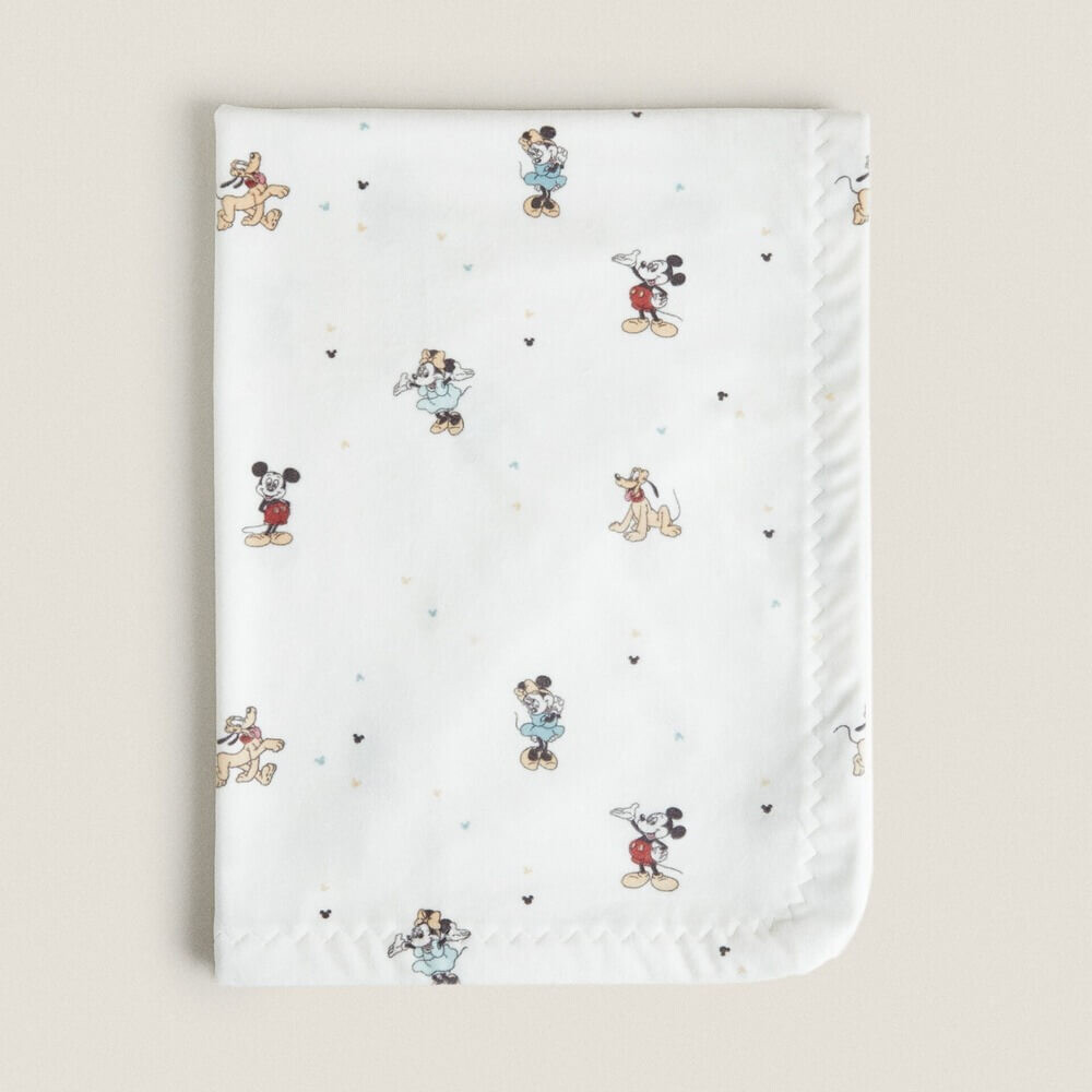 

Плед Zara Disney Minnie Mouse And Mickey Fleece, белый