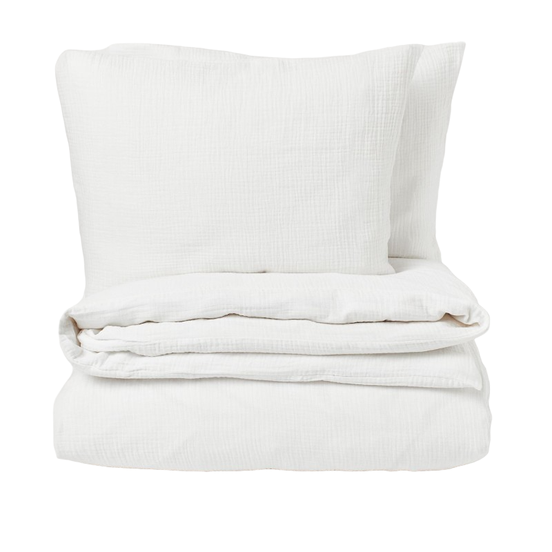 Комплект двуспального постельного белья H&M Home Muslin, белый