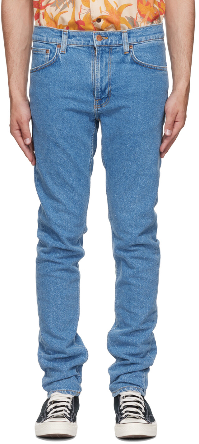 

Синие джинсы скинни Dean Nudie Jeans