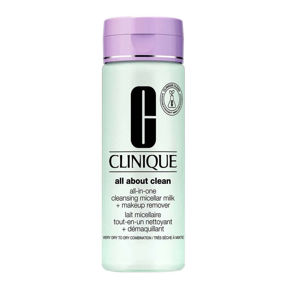 

Clinique All-in-One Cleansing Micellar Milk + Makeup Remover Очищающее молочко для снятия макияжа с сухой и очень сухой кожи 200мл