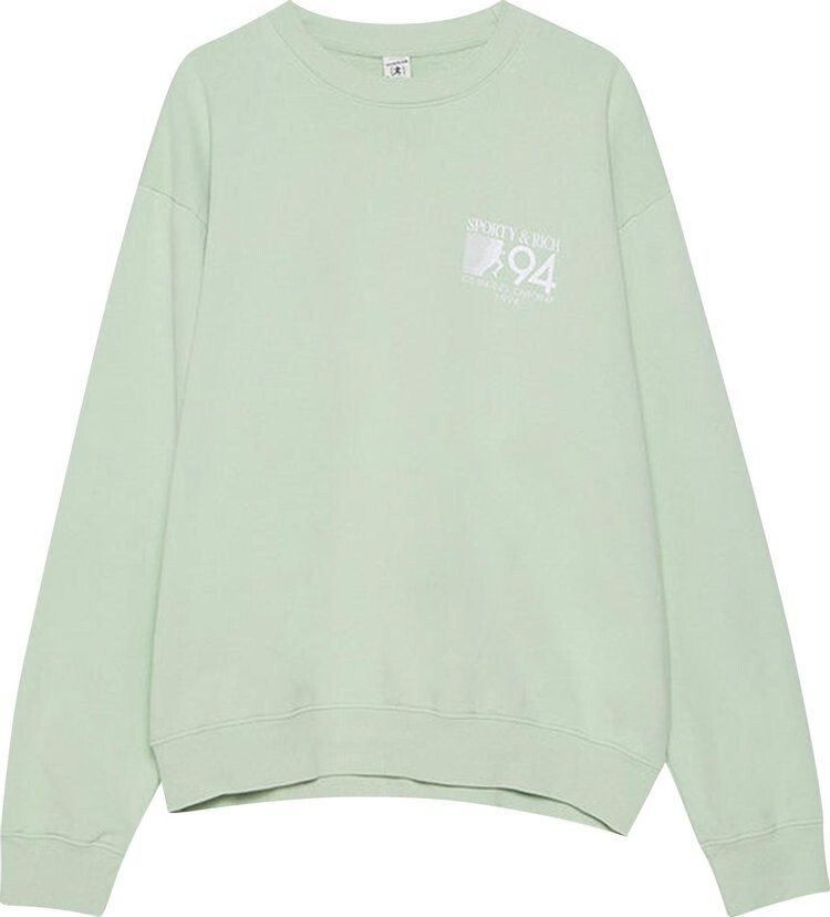 

Толстовка Sporty & Rich 94 California Crewneck 'Sage/White', зеленый