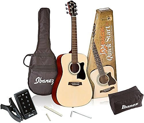 

Акустическая гитара Ibanez IJV Natural High Gloss Ibanez 6 String Acoustic Guitar Pack, Right-Handed, Natural Gloss (IJV30)