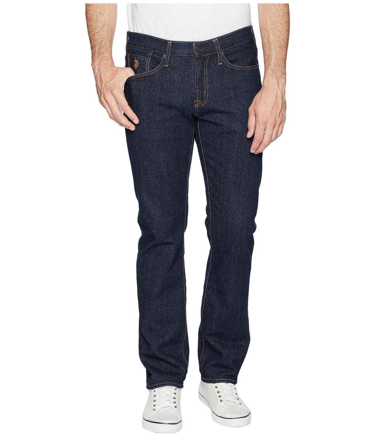 

Джинсы U.S. POLO ASSN., Slim Straight Five-Pocket Denim Jeans in Blue